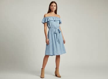 błekitna sukienki: Moodo, Sukienka damska, rozmiar L — 6