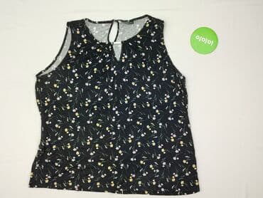 bluzka czarna z dekoltem v: Janina, Women's blouse, size 3XL — 3