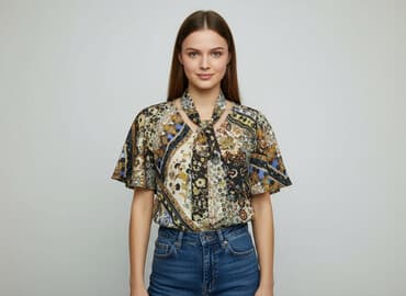 bluzka w kwiaty new yorker: PLEASE, Bluzka damska, rozmiar S — 1