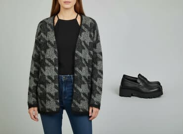 klapki z futerkiem firmowe: PULZ, Kardigan damski, rozmiar M — 7