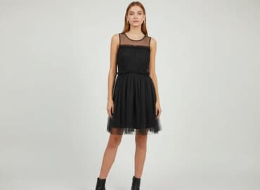 sukienka z tiulowymi rękawami bershka: Women`s dress, size S — 1
