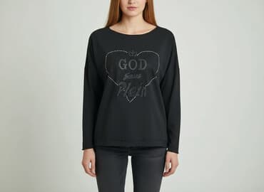 bluzka z dlugim rekawem czarna: Free Still, Bluzka damska, rozmiar M — 6