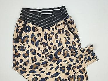 leopard print jeans: Leopard, Spodnie materiałowe damskie, rozmiar M — 1