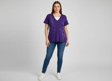 fioletowy t shirty: Women`s T-shirt, size L — 1