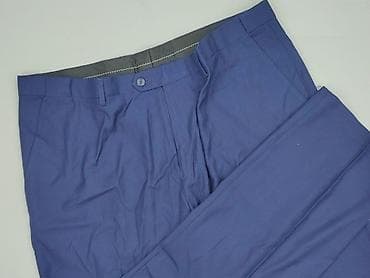 pull and bear kolarki: Męskie spodnie materiałowe – granatowe, klasyczne - Krój: proste — 1