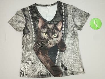 ubrania z kotami: T-shirt damski, rozmiar L — 3