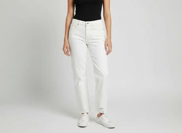 biale szerokie jeansy: Bik Bok, Jeansy damskie, rozmiar 2XS — 7