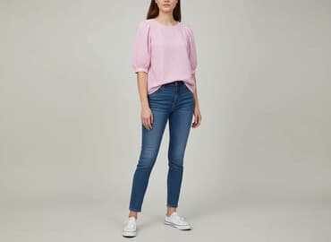 tanie bluzki z krótkim rękawem: Bluzka damska, rozmiar S — 5