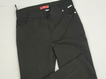 Women: Black, Material trousers for women, size L (EU 40) — 1