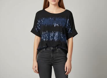 czarna bluza 134: Bluzka damska, rozmiar L — 6