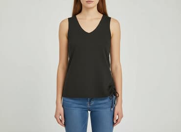 czarne t shirty w serek damskie: T-shirt damski, rozmiar S — 6