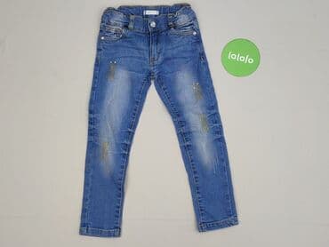 stradivarius spodnie z eko skory: Spodnie jeansowe, 4-5 lat, 104/110, stan - Bardzo dobry — 2