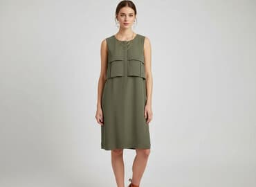 sukienki beżowe midi: Promod, Sukienka damska, rozmiar M — 6