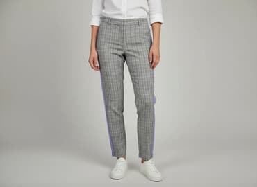 spodnie w panterkę sinsay: Spodnie materiałowe damskie, rozmiar L — 1