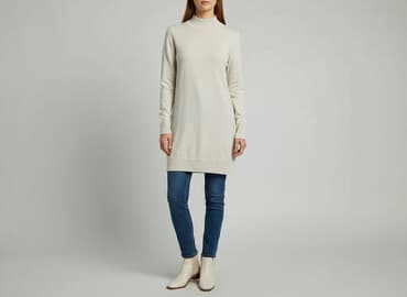 sweter piórkowy na drutach: Tunika damska, rozmiar S — 7