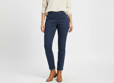 granatowe chinosy damskie: Zara, Spodnie materiałowe damskie, rozmiar XL — 8