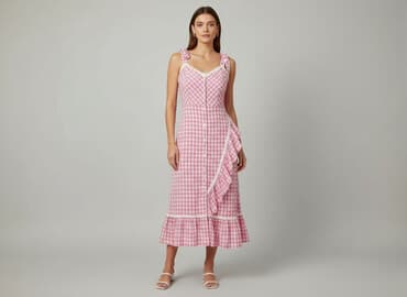 letnia sukienka zapinana z przodu krzyżówka: Sukienka damska, rozmiar S — 1