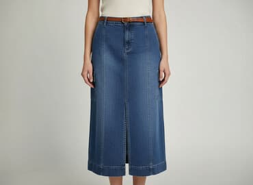 jeansowe spódnice midi z rozcięciem: Spódnica damska, rozmiar 2XS — 1