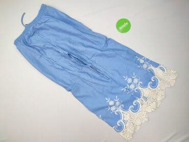 szerokie spodnie do kolan: Material trousers for women, size S — 4