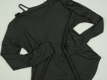 czarne t shirty w serek damskie: Bluzka damska, rozmiar XL — 1