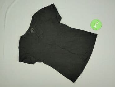 czarne t shirty damskie w serek: Janina, T-shirt damski, rozmiar 3XL — 2