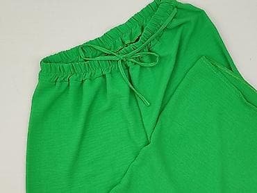 relaxy: Zielone, damskie spodnie o luźnym kroju - Fason: szerokie nogawki — 1