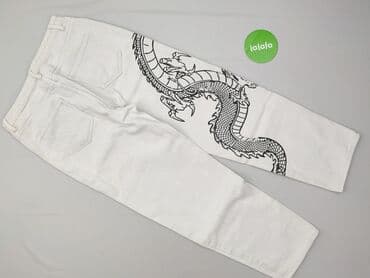 biała obcisła koszulka: Shein, Jeansy damskie, M — 3