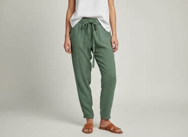 zielone jeansy damskie: Beloved, Spodnie materiałowe damskie, rozmiar S — 7