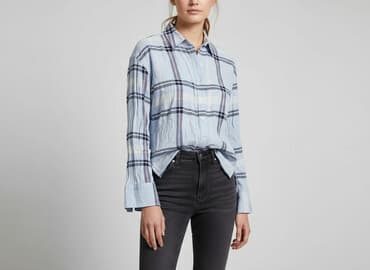 szara bluzka h m: H&M, Koszula damska, rozmiar M — 6