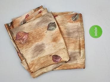 remont za darmo: Zasłony panelowe w odcieniach beżu i brązu z motywem liści - Komplet — 2