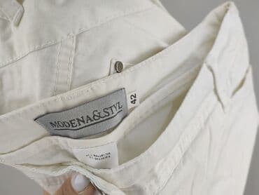 białe jeansy damskie allegro: Spodnie materiałowe damskie, rozmiar XL — 4