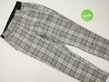 new yorker spodnie w krate: Material trousers for women, size S — 3