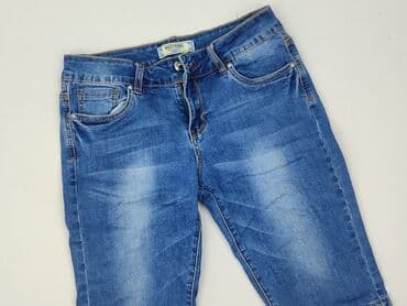 krótkie spodenki z wysokim stanem jeansowe: Szorty damskie, rozmiar M — 2