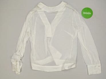 biała bluzka z dekoltem v: Women's blouse, size M — 4