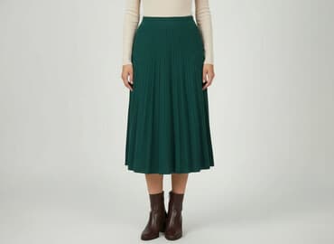 spódnice plisowane midi zielone: Women`s skirt, size S — 1