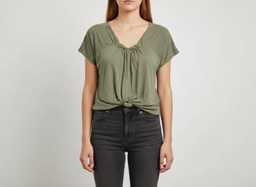 kurtka jeansowa khaki damska: T-shirt damski, rozmiar M — 8