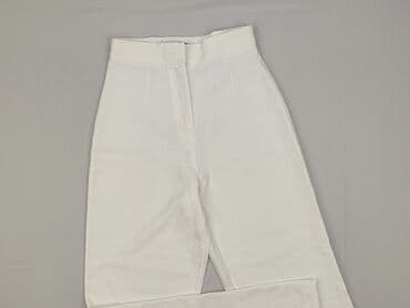 biale szerokie jeansy: Boohoo, Spodnie materiałowe damskie, rozmiar S — 1