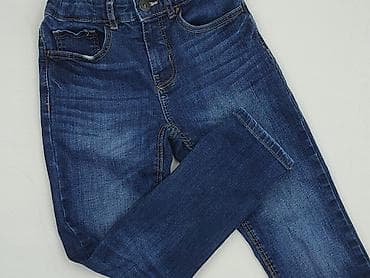 koszula w krate brazowa: Spodnie jeansowe, 8 lat, 128, stan - Idealny — 1