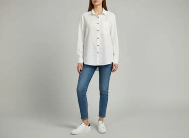 biała obcisła koszulka: Koszula damska, rozmiar M — 6