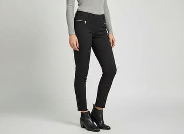 zara spodnie z imitacji skóry: Zara, Spodnie materiałowe damskie, rozmiar M — 7