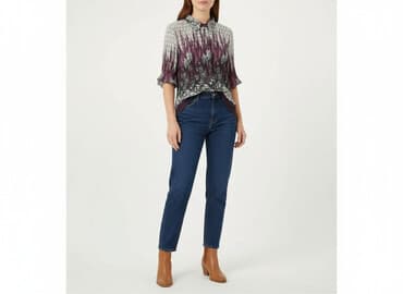 koszula damska z ozdobnym kołnierzykiem: Жіноча блуза, розмір S — 1