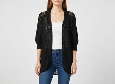 czarna sukienka i szary sweter: Kardigan damski, rozmiar L — 5