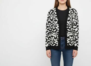 sweter z dekoltem v: FB Sister, Kardigan damski, rozmiar S — 7