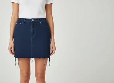 spódniczka dżinsowe z wysokim stanem: Denim, Spódnica damska, rozmiar S — 5