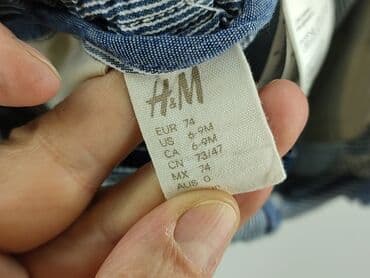 джинсова куртка: Denim pants, H&M, 6-9 months, condition - Good — 4