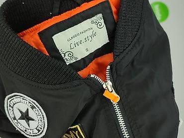 pull and bear botki: Męska kurtka bomberka Live.style, rozmiar S. Czarna, z pomarańczową — 5