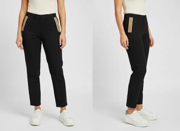 oleksy trampki czarne: Spodnie materiałowe damskie, rozmiar S — 7