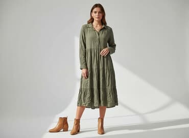 oliwkowe buty: Amisu, Sukienka damska, rozmiar M — 6