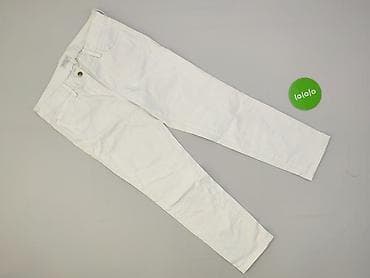 bialym: White, Spodnie materiałowe damskie, rozmiar M — 2