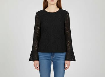 czarna bluzka koronkowa zara: Zara, Bluzka damska, rozmiar L — 6